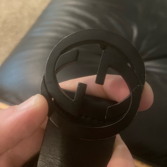 Gucci Leather belt with interlocking G BLACK,BLACK - Picture 8 of 10